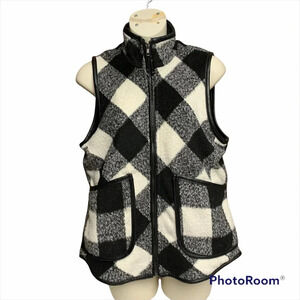 Jolt black/white plaid vest size small
